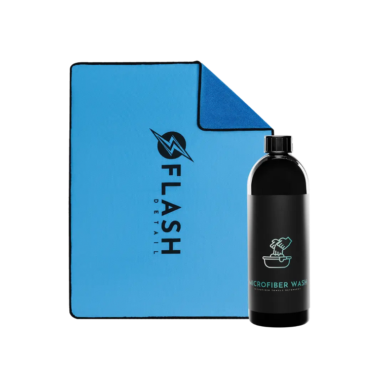 FLASH DETAIL TOWEL & CARE PACK – КЪРПА ЗА ПОДСУШАВАНЕ + ПРЕПАРАТ ЗА ПРАНЕ НА МИКРОФИБЪР